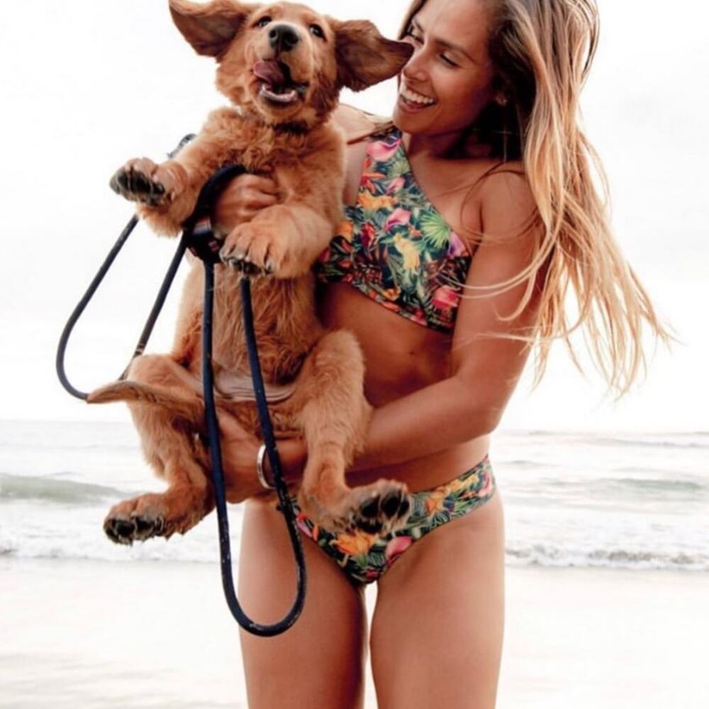 NEW ANTHROPOLOGIE INDIGO SWIM Cheeky Pink Green Swimsuit $198 Bikini Set Top S M